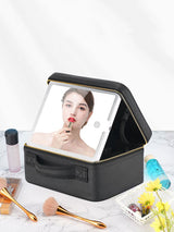 Illuminate Your Beauty: Large Capacity Cosmetic Bag with LED Mirror - Julie bags