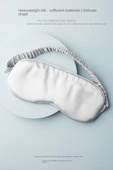 Opulent Opal: Mulberry Silk Blindfold in Milky White