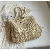 Sun-Kissed Style: Embrace the Serenity with our Striped Beach Straw Bag - Julie bags