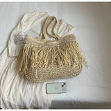 Sun-Kissed Style: Embrace the Serenity with our Striped Beach Straw Bag - Julie bags