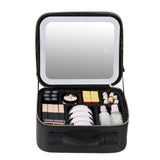 Illuminate Your Beauty: Large Capacity Cosmetic Bag with LED Mirror - Julie bags