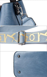 Leather Women Handbag Wide Strap - Julie bags