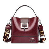Leather Women Handbag Wide Strap - Julie bags