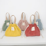 Drawstring Lunch Bag Corduroy