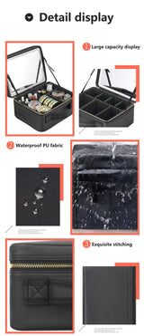 Illuminate Your Beauty: Large Capacity Cosmetic Bag with LED Mirror - Julie bags