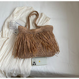 Sun-Kissed Style: Embrace the Serenity with our Striped Beach Straw Bag - Julie bags