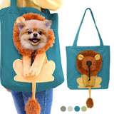 Royal Cat Carrier: Lion Head Canvas Design - Julie bags