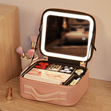 Illuminate Your Beauty: Large Capacity Cosmetic Bag with LED Mirror - Julie bags