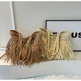 Sun-Kissed Style: Embrace the Serenity with our Striped Beach Straw Bag - Julie bags
