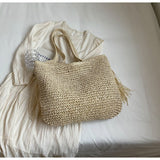 Sun-Kissed Style: Embrace the Serenity with our Striped Beach Straw Bag - Julie bags