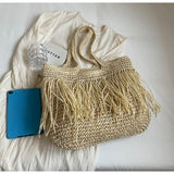 Sun-Kissed Style: Embrace the Serenity with our Striped Beach Straw Bag - Julie bags
