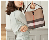 Plaid Canvas Luxury Women's Bucket – Timeless Elegance - Julie bags