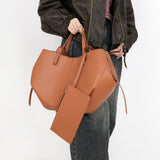 Vintage Leather Shoulder Tote with Purse - Julie bags
