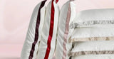 Chroma Chic: White Silk Pillowcase with Colorful Accents