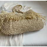 Sun-Kissed Style: Embrace the Serenity with our Striped Beach Straw Bag - Julie bags