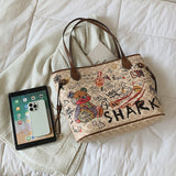 CHIC AND PLAYFUL: BEAR GRAFFITI FASHION TOTE BAG - Julie bags